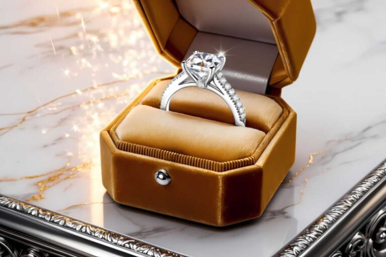 Anel de noivado com diamante ou brilhante